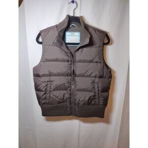 Old Navy Brown Down Vintage Puffer Vest Women’s Large Y2K